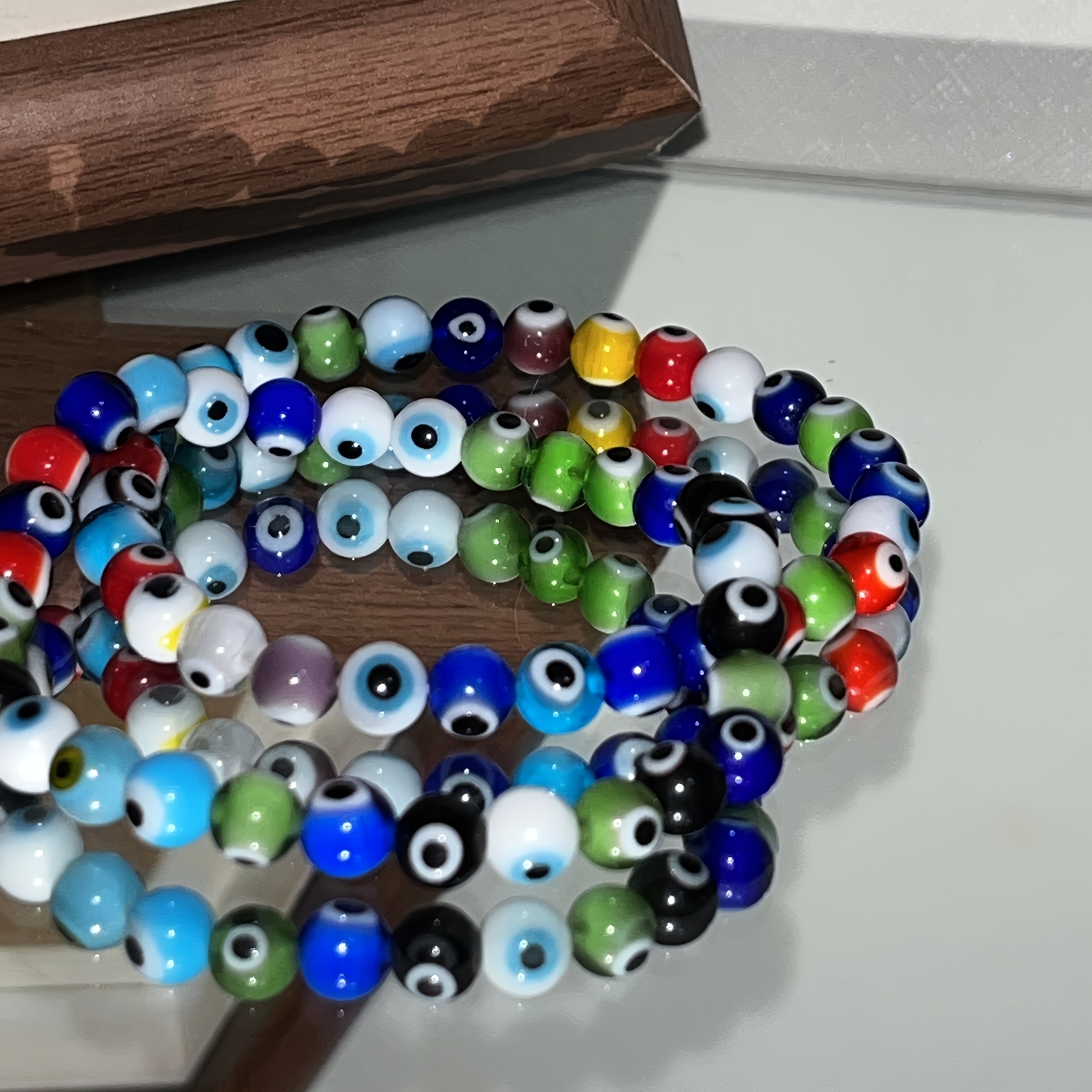 Bohemian Evil Eye Glass Bead Bracelet Colorful Protective Charm Jewelry
